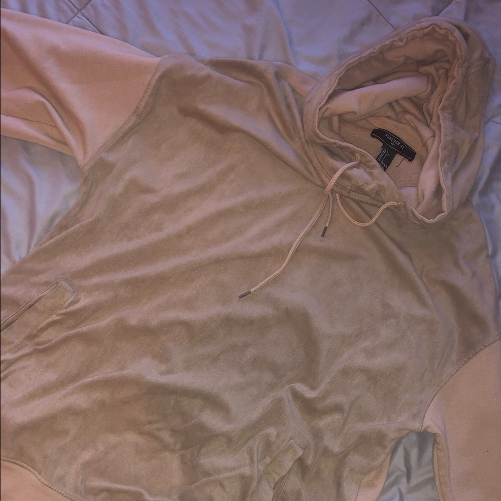 Oversized suede hoodie